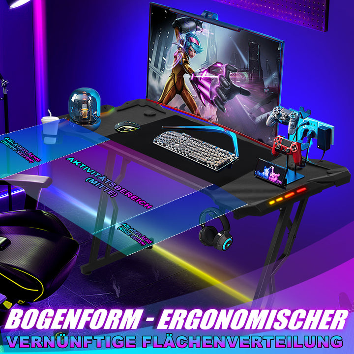 Sonnewelt Gaming Desk Gaming Table 120/140cm with LED Remote Control
