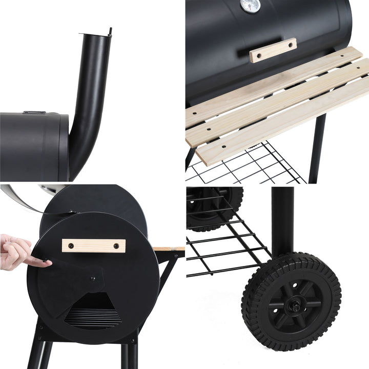 Sonnewelt Holzkohle Grill BBQ Multifunktionaler mit Thermometer