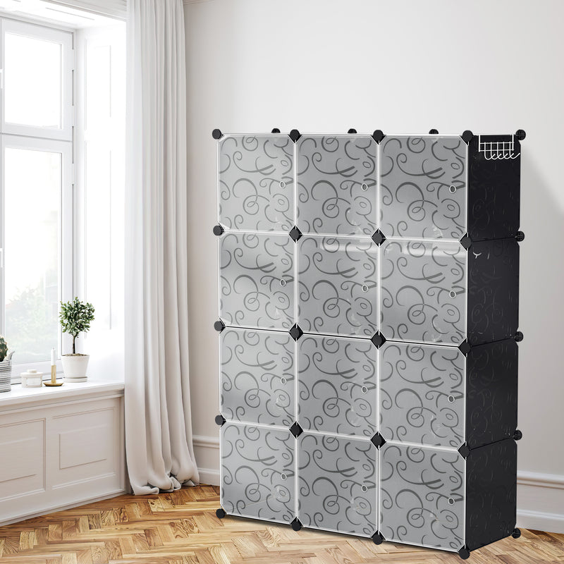 Sonnewelt Multifunktionaler Kleiderschrank mit Haken und Kleiderbügel