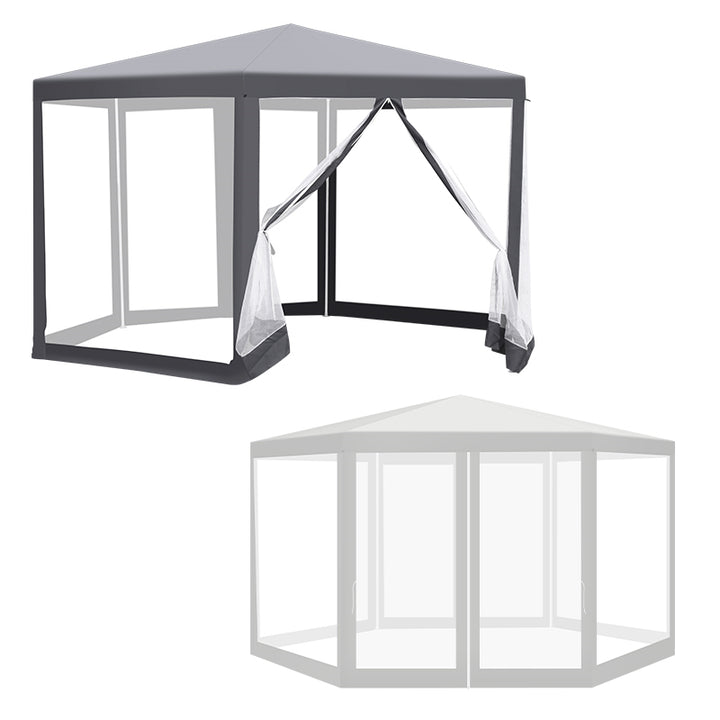 Sonnewelt Pavillon Gartenzelt mit Moskitonetz Wasserdicht 6-eckig