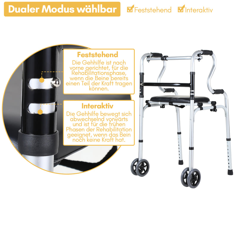 Sonnewelt Gehhilfe Leicht Rollator aus Aluminium bis 180 kg