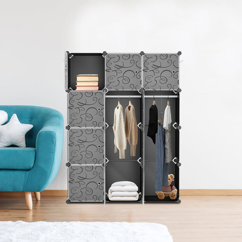 Sonnewelt Multifunktionaler Kleiderschrank mit Haken und Kleiderbügel