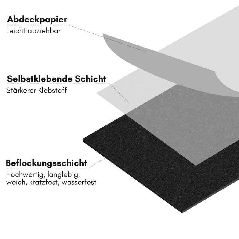 Sonnewelt Filz selbstklebend für DIY Schwarz/Grau