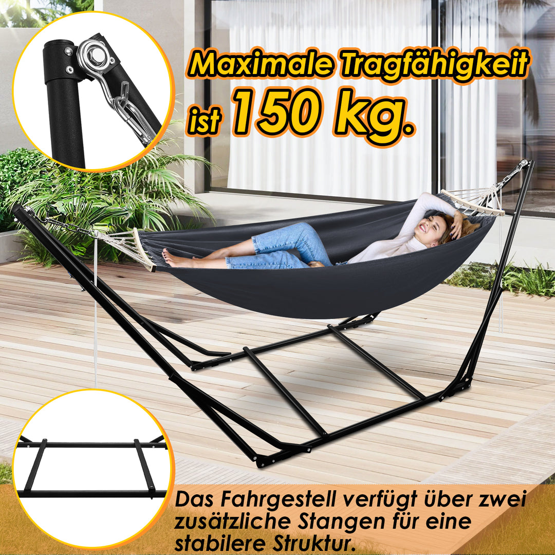 Sonnewelt Hängematte mit Gestell Klappbar mit Tragetasche