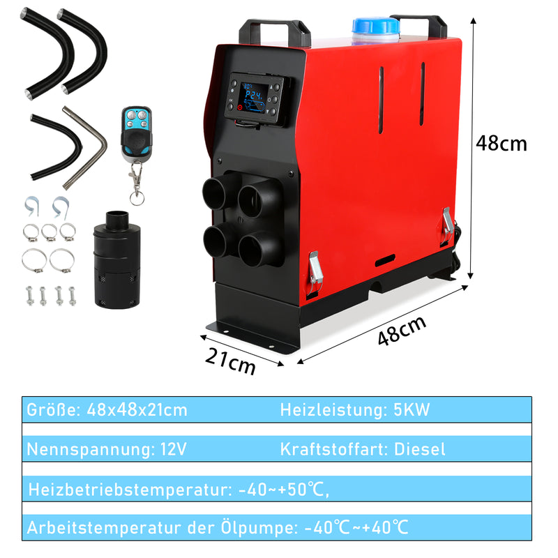 5KW Diesel Luft Heizung Alle in Einem 12V Diesel Standheizung