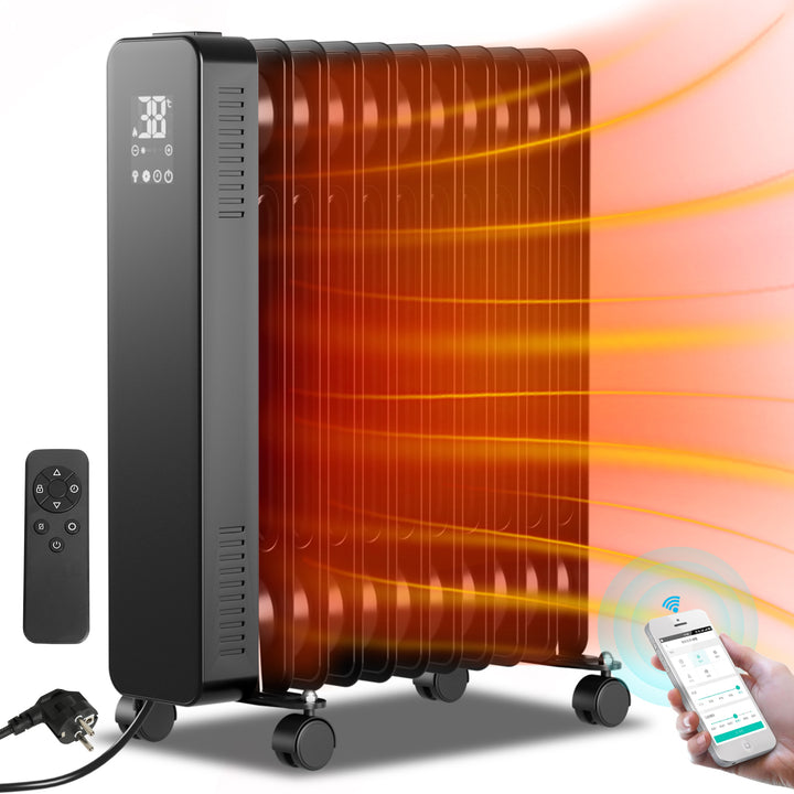 Sonnewelt Ölradiator Elektroheizung 2500W WiFi App & Fernbedienung