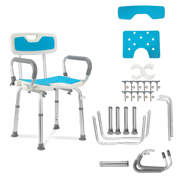 Sonnewelt shower stool shower seat with fold-up armrest