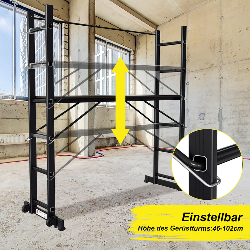 Sonnewelt Gerüst 4 in 1  Alu Multifunktionsleiter 6+6 Stufen