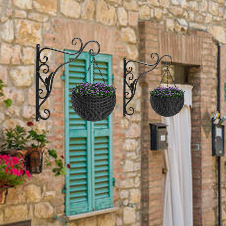 Sonnewelt 2x Blumenampel Wandhalterung