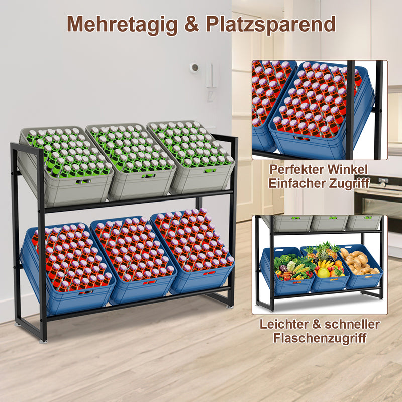 Sonnewelt Getränkekistenregal für 6 Kästen 105*85*32CM