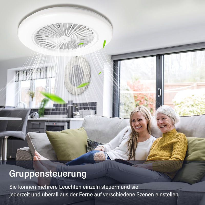 Sonnewelt Deckenventilator mit Beleuchtung RGB mit Fernbedienung
