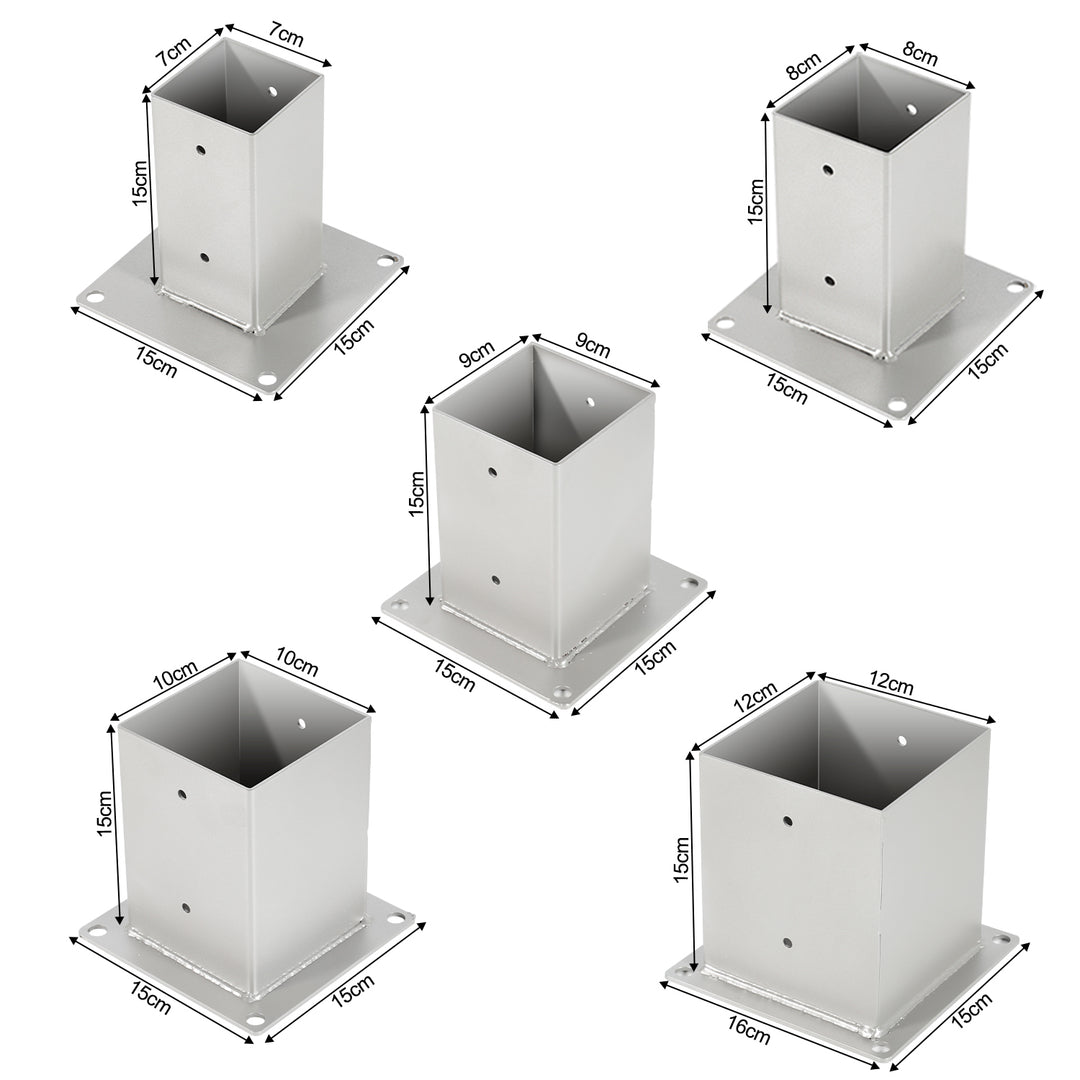 Sonnewelt Pfostenträger Aufschraubhülse Feuerverzinkt 4er Set 70-120mm