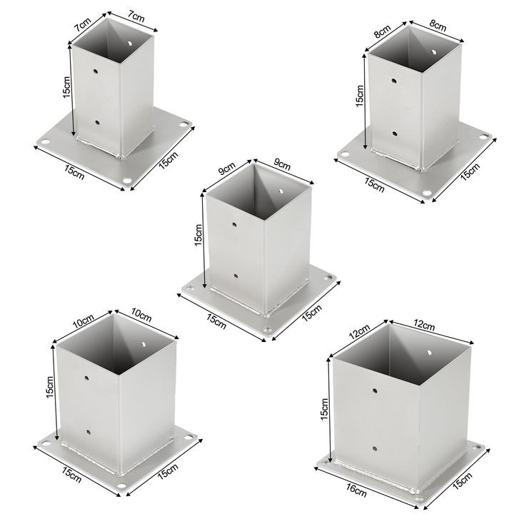 Sonnewelt Pfostenträger Aufschraubhülse Feuerverzinkt 4er Set 70-120mm