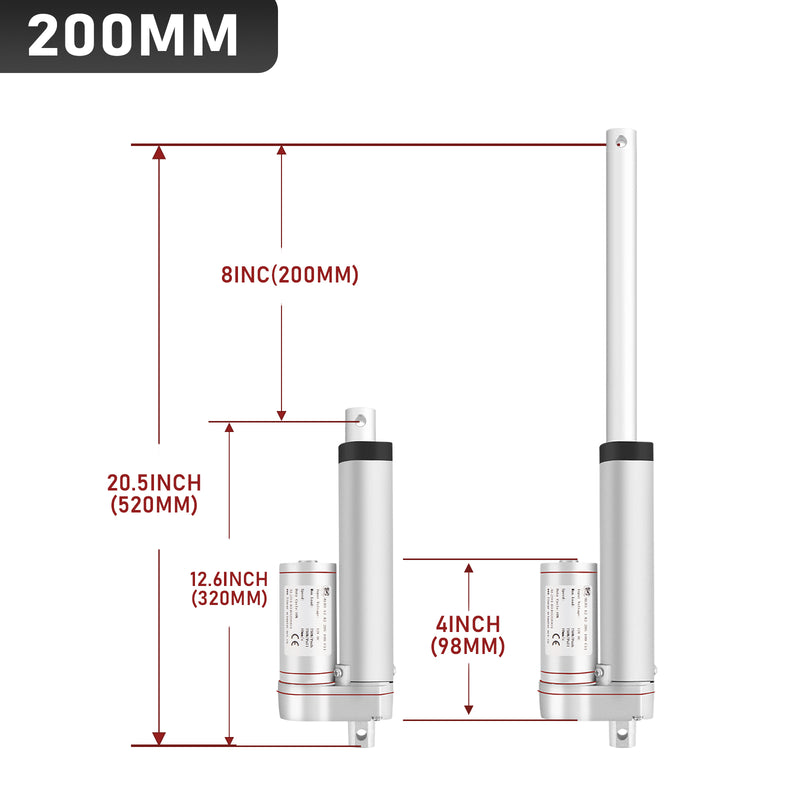Sonnewelt 1500N Linear Actuator Linearmotor Elektrozylinder 50-400mm