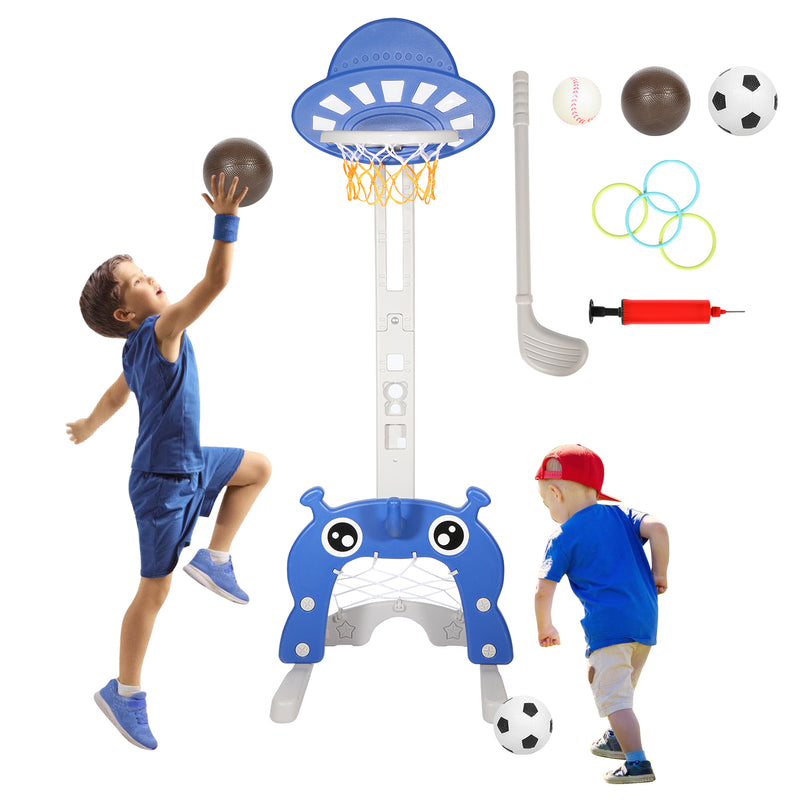 Sonnewelt Kinder Basketballkorb Set 4 in 1 höhenverstellbarer
