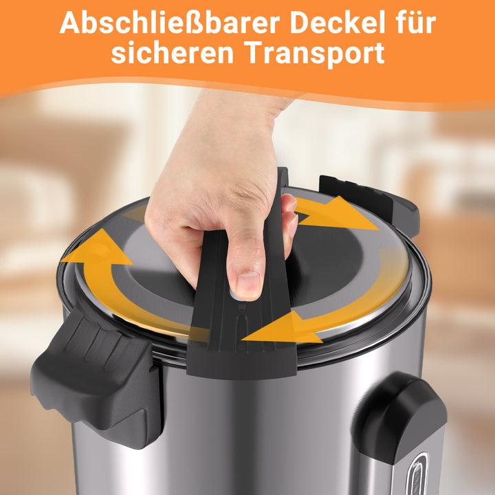 Sonnewelt 10 L Glühweinkocher Glühweinkessel inkl. 10 Tassen, Kupferfarbe