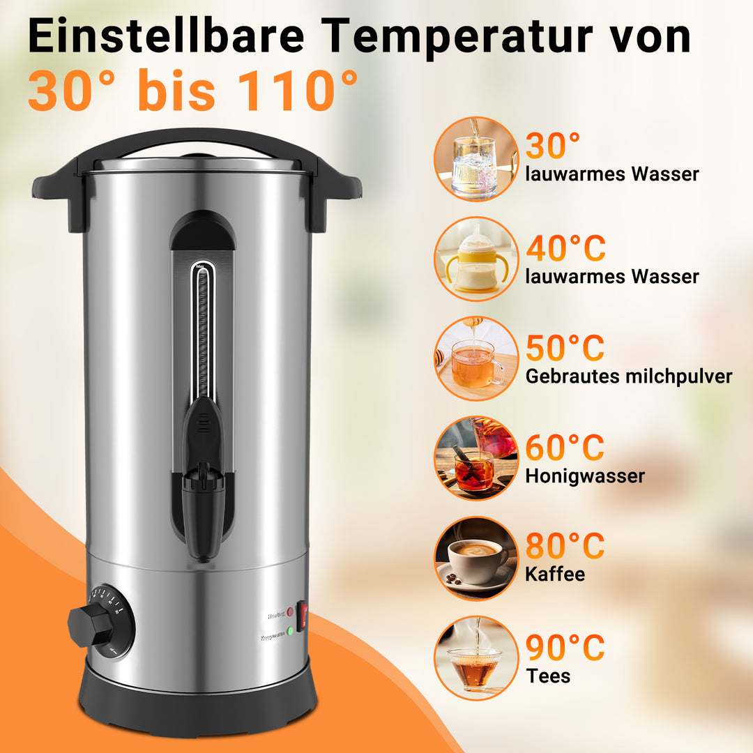 Sonnewelt 10 L Glühweinkocher Glühweinkessel inkl. 10 Tassen, Kupferfarbe
