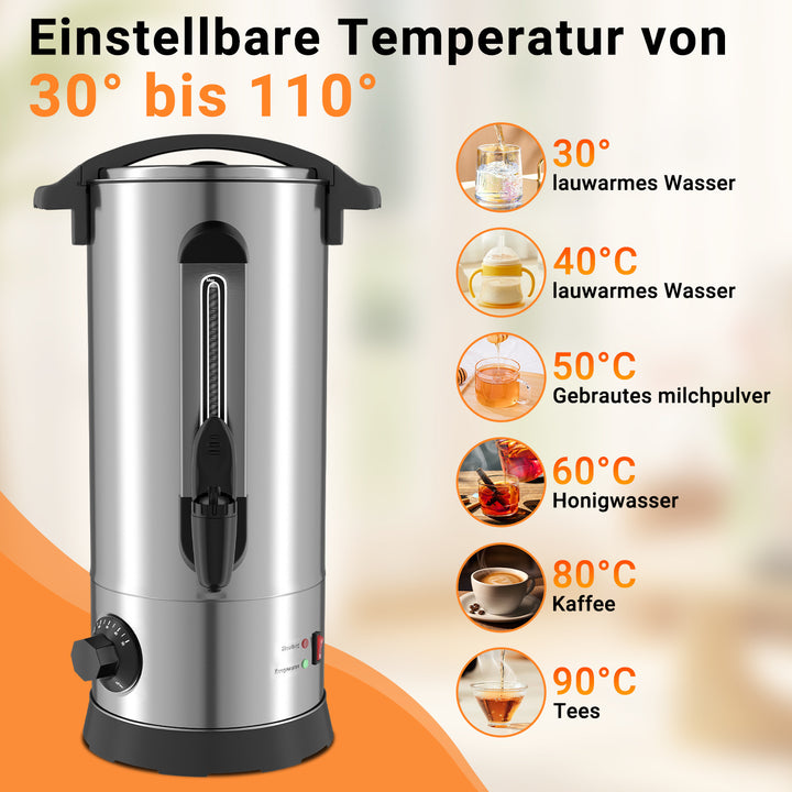 Sonnewelt 10 L Glühweinkocher Glühweinkessel inkl. 10 Tassen, Kupferfarbe