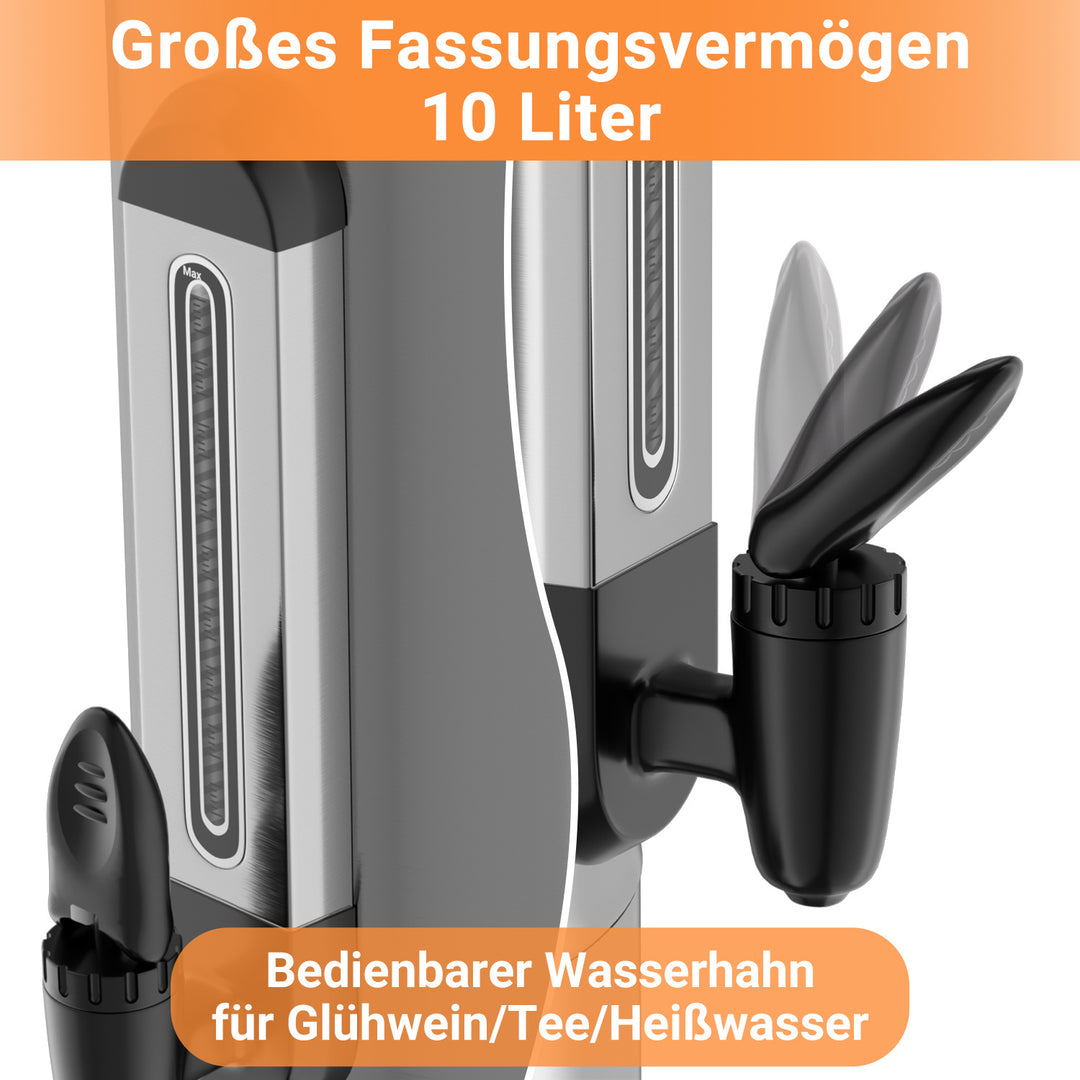 Sonnewelt 10 L Glühweinkocher Glühweinkessel inkl. 10 Tassen, Kupferfarbe