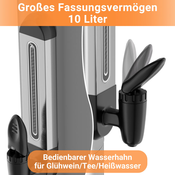 Sonnewelt 10 L Glühweinkocher Glühweinkessel inkl. 10 Tassen, Kupferfarbe