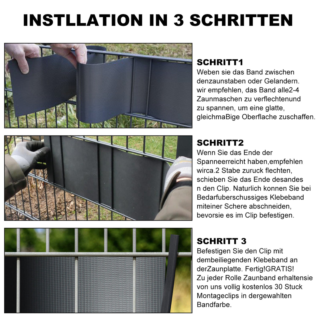 Sonnewelt Sichtschutzstreifen Sichtschutzfoli 35m