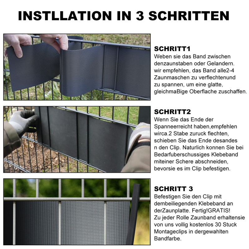 Sonnewelt Sichtschutzstreifen Sichtschutzfoli 35m