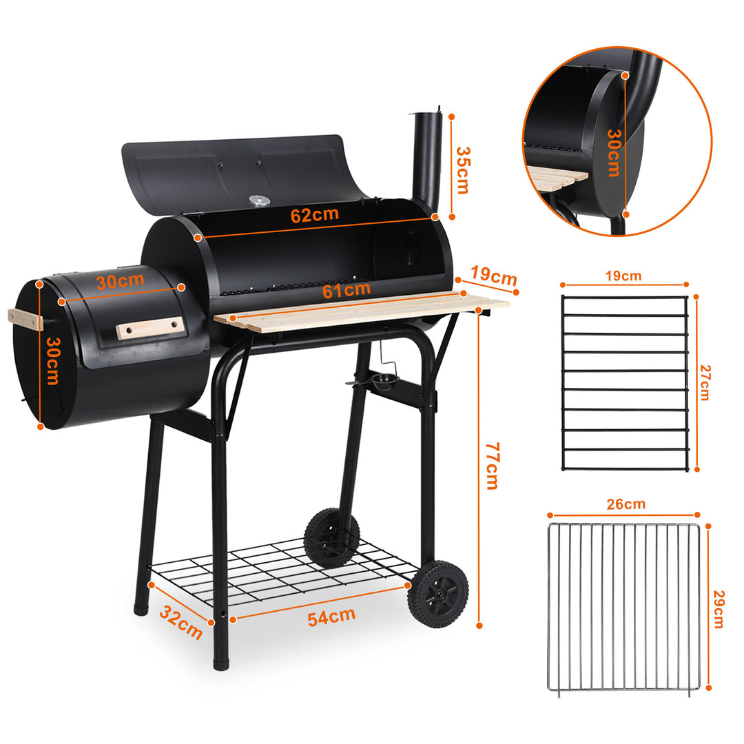 Sonnewelt Holzkohle Grill BBQ Multifunktionaler mit Thermometer