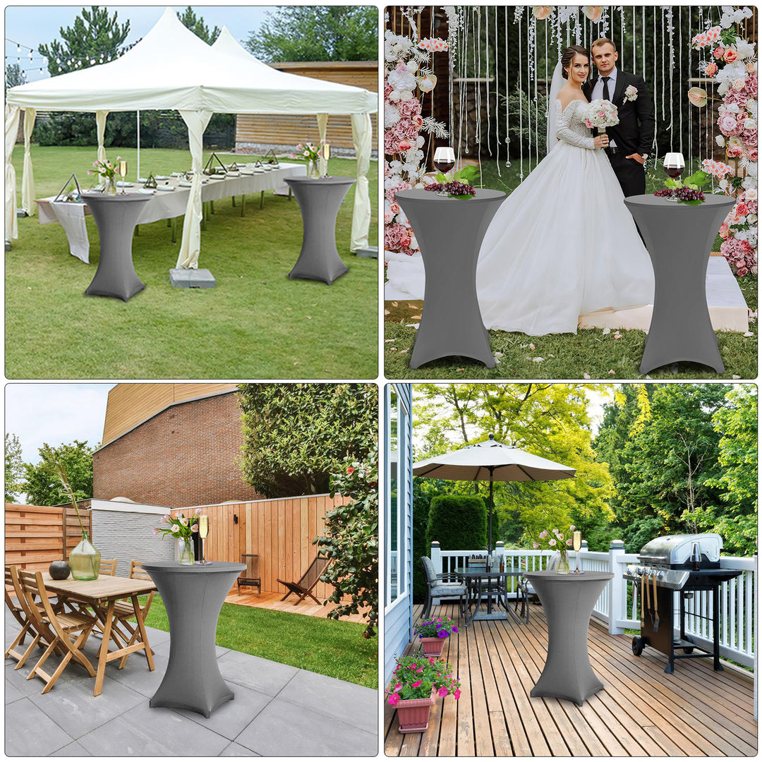 Sonnewelt Stehtischhusse Stretch Tischdecke Grau