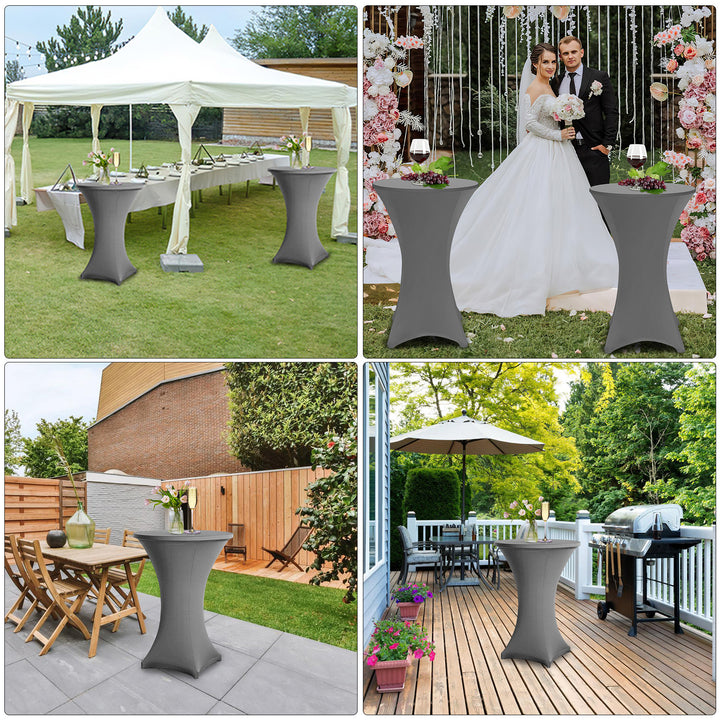 Sonnewelt Stehtischhusse Stretch Tischdecke Grau