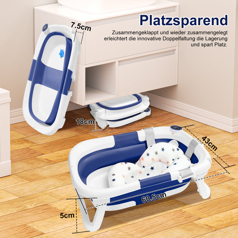 Sonnewelt Baby Badewanne Faltbare mit Thermometer