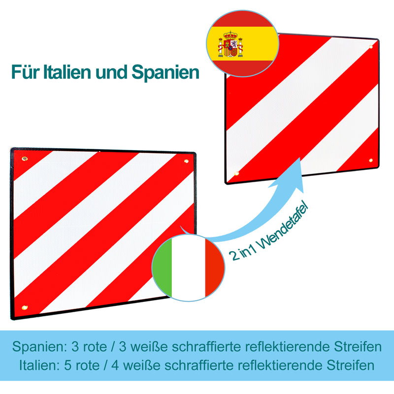 Sonnewelt Warntafel Aluminium für Italien und Spanien