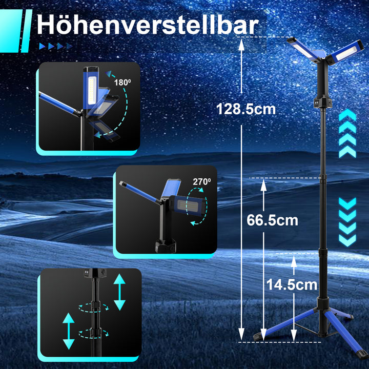 Sonnewelt Baustrahler LED mit Stativ Kabellose