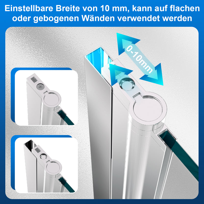 Sonnewelt Duschwand für badewanne Faltbare Glas Duschtrennwand