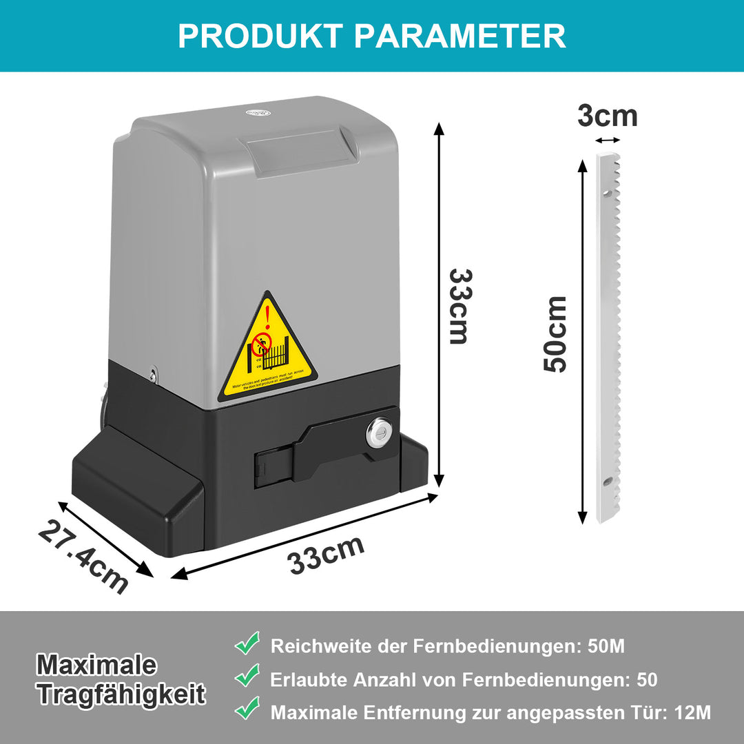 Sonnewelt Schiebetorantrieb Garagentoröffner 370W/550W/750W