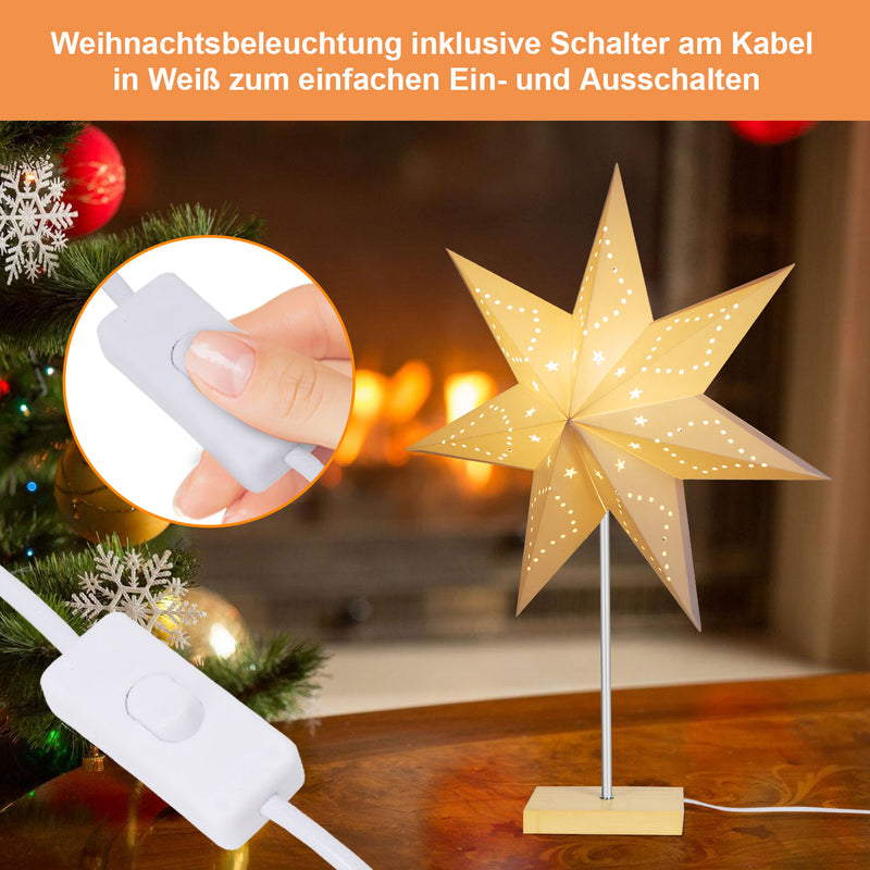Sonnewelt LED Weihnachtsstern Papier Tischlampe 65cm