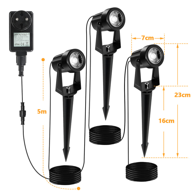 Sonnewelt LED Gartenbeleuchtung Gartenleuchte Warmweiß IP65 6er Set