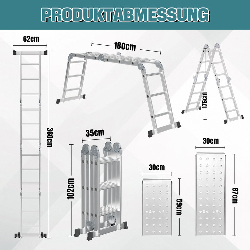 Sonnewelt Aluminum Multi-Purpose Ladder 4.7M/5.8M