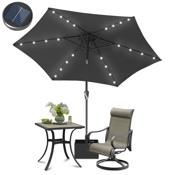 Sonnewelt Sonnenschirm 2.7m Winkelverstellbar mit/ohne LED