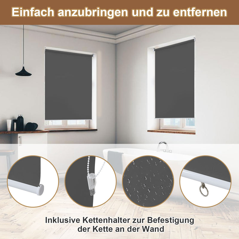 Sonnewelt Senkrechtmarkise AußenRollo Dunkelgrau/Hellgrau