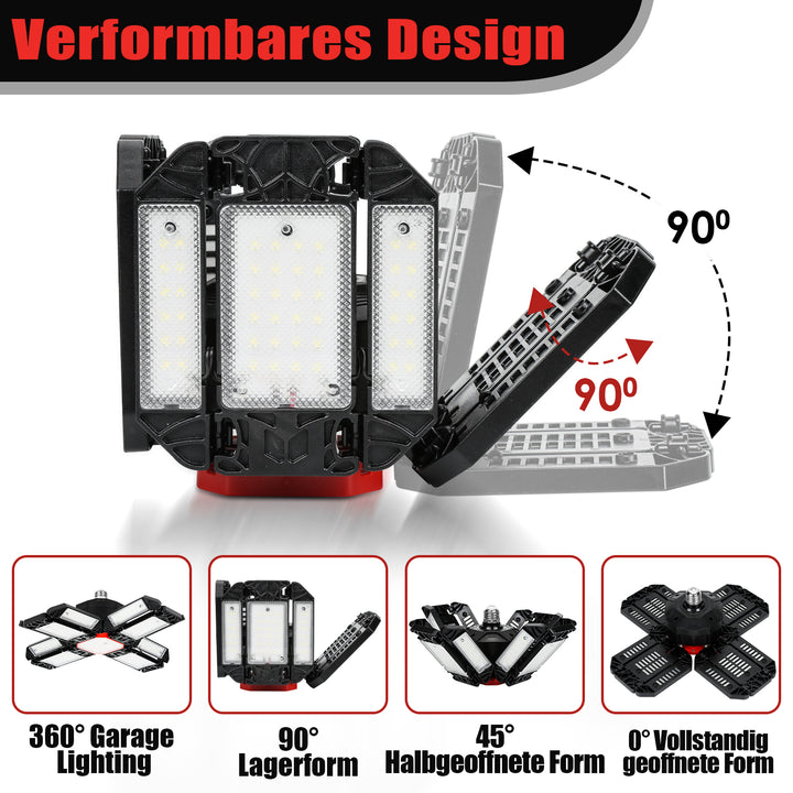 Sonnewelt Led Werkstatt Deckenleuchte Verstellbaren Paneelen 200W