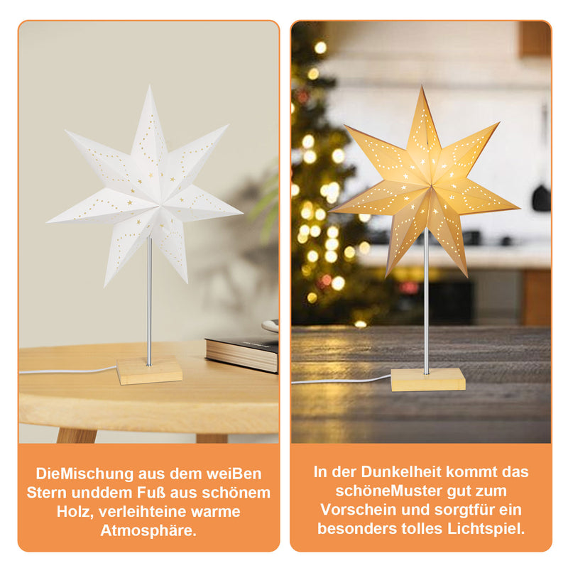 Sonnewelt LED Weihnachtsstern Papier Tischlampe 65cm