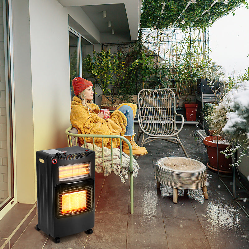 Sonnewelt Gasheizer 4200W und 1260W Elektrische Gasheizgerät mit Druckminderer