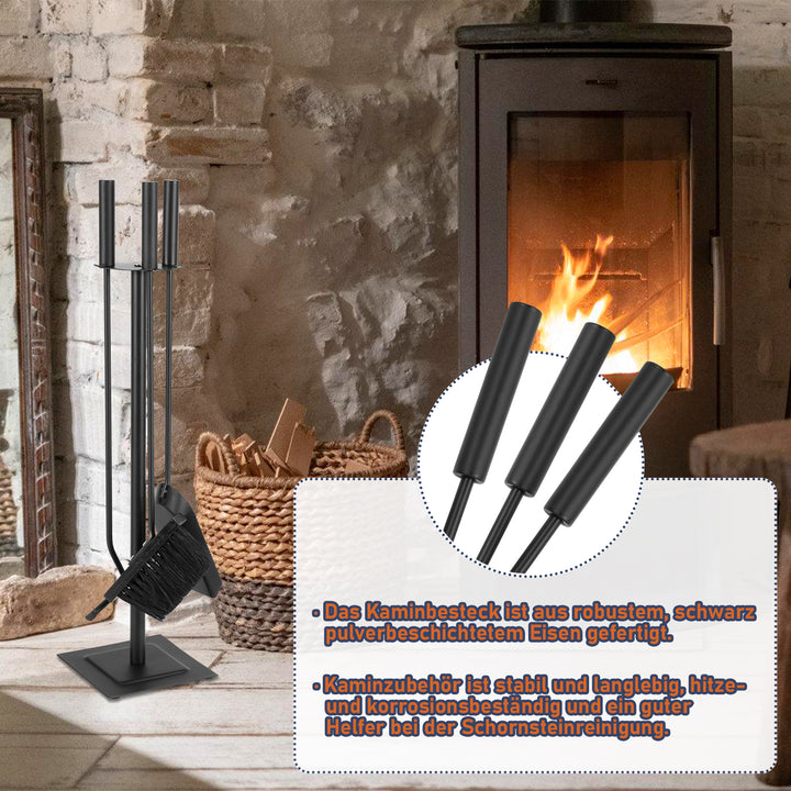 Sonnewelt Kaminbesteck 3 teilig Edelstahl Kaminbesteck Set