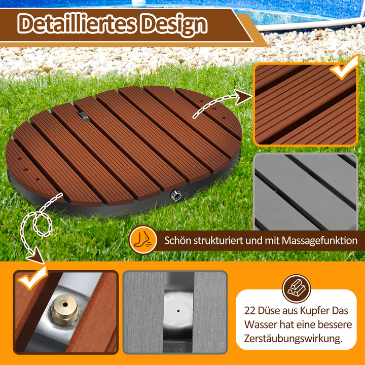 Sonnewelt Bodendusche Gartendusche mit Fußrad und 22 Kupferdüsen