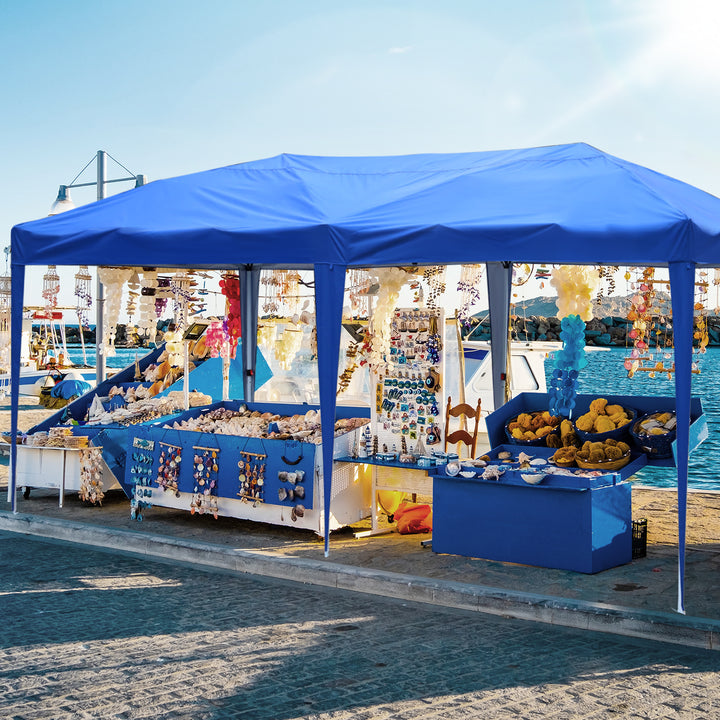 Sonnewelt Pop-Up Pavillon Gazebo mit Zentralverriegelung 3x6m