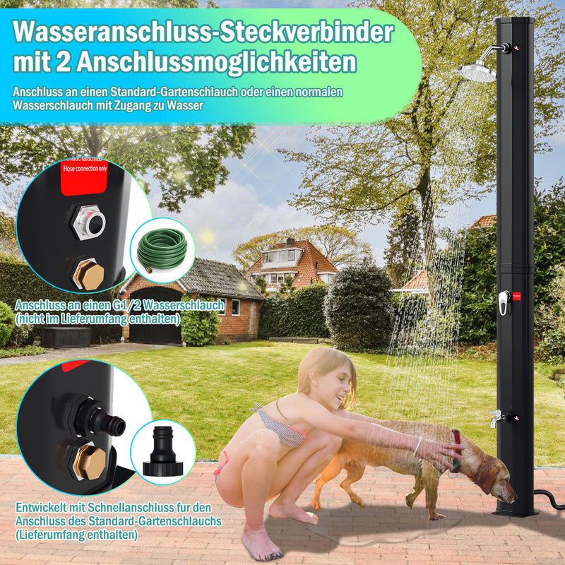 Sonnewelt Solardusche 35L Solardusche Gartendusche Inkl. Schutzhaube
