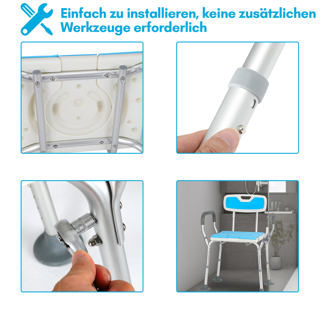 Sonnewelt Duschhocker für senioren Duschstuhl mit Rückenlehne