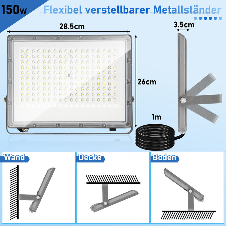 Sonnewelt LED Außenstrahler Kaltweiß IP65 50W-200W