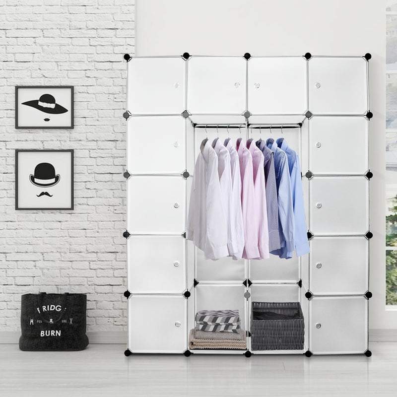 Sonnewelt Regalsystem Kleiderschrank Steckregal mit Türen