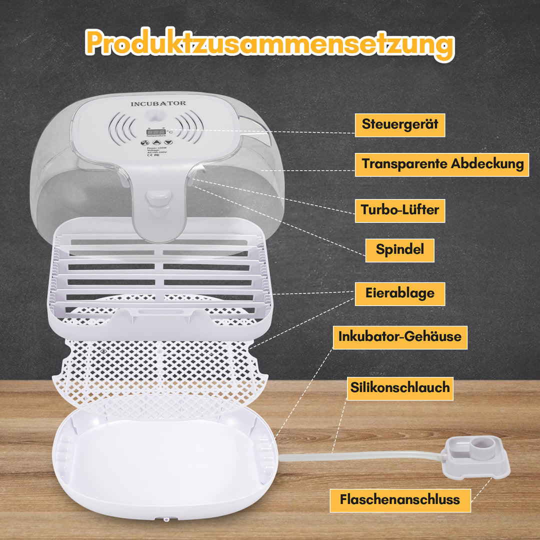 Sonnewelt Brutautomat Vollautomatisch Inkubator für Hühner 16 Eier